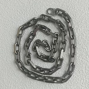 8mm Solid Titanium Elongated Cable Chain Necklace Eternal Jewelry Gift for Him image 10
