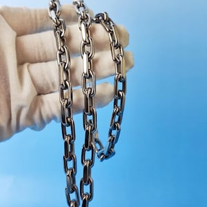 8mm Solid Titanium Elongated Cable Chain Necklace Eternal Jewelry Gift for Him image 4