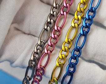 Anodized Titanium Figaro Chain | Lightweight Hypoallergenic Necklace