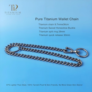 Titan Brieftaschenkette: 8.7 mm x 38 cm mit Schnellverschluss - Hypoallergenes EDC Zahnrad