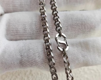 Puur titanium ketting 4,1 MM breedte diamantgeslepen kinketting