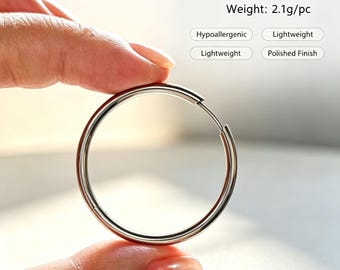 Medical Grade TA2 Titanium Hoop Earrings | Hypoallergenic, Nickel-Free, Unisex Everyday Wear