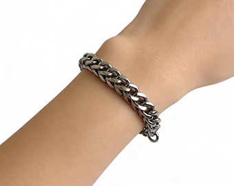 Massieve titanium kielarmband: hypoallergene vierzijdige gedraaide ketting