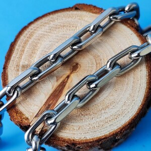 8mm Solid Titanium Elongated Cable Chain Necklace Eternal Jewelry Gift for Him image 5