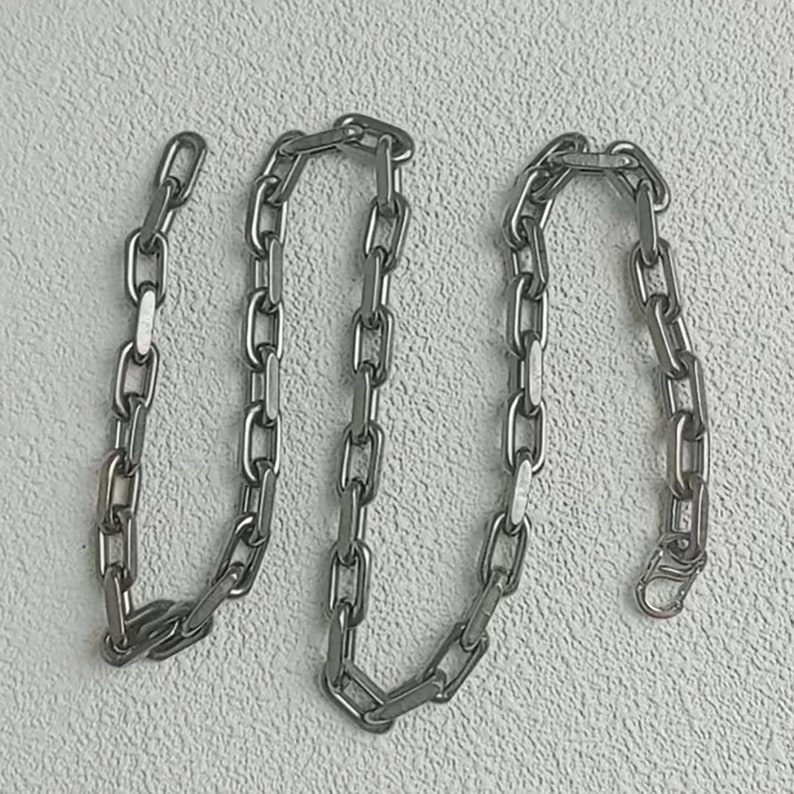 8mm Solid Titanium Elongated Cable Chain Necklace Eternal Jewelry Gift for Him image 9