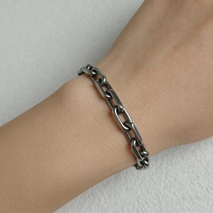 Industrial Titanium Biker Bracelet: 8mm Square-Cut Chain, Hypoallergenic