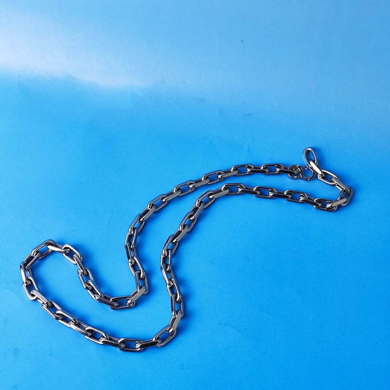 8mm Solid Titanium Elongated Cable Chain Necklace Eternal Jewelry Gift for Him image 2