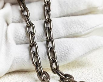 Hypoallergene titanium ketting (6,5 mm gelaste ronde ketting voor de gevoelige huid) Lichtbestendig, luxe, minimalistisch