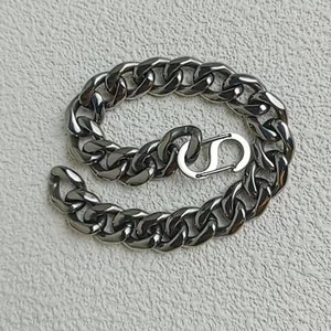 Allergy-Resistant Environmentally friendly 10.5mm Wide Titanium Bracelet, Polished Six-Sided Finish