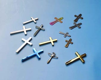 Solid Titanium Cross Pendant, Hypoallergenic, Lightweight, Never Rust Modern Crucifix Jewelry