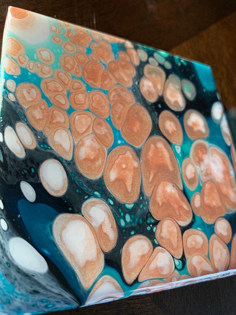 Bemalte Keramik Fliesen Harz beschichtet untersetzer Etsy