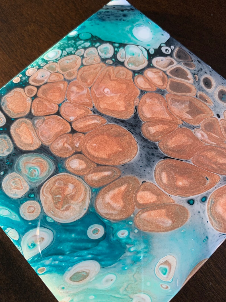 Bemalte Keramik Fliesen Harz beschichtet untersetzer Etsy