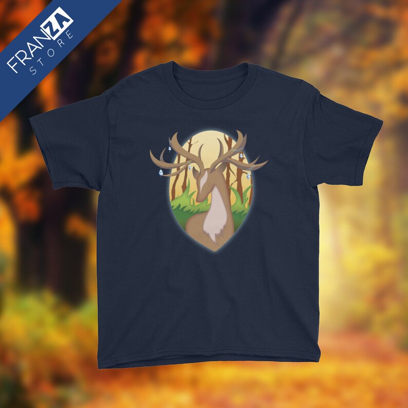 Deer Fantasy  Teen Short Sleeve T-Shirt Navy