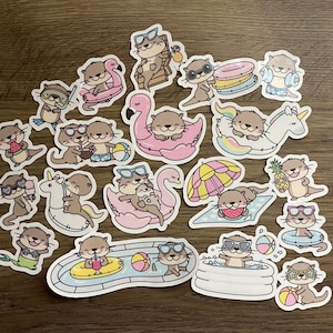 Otters Summer Fun Sticker Pack | Cute | Fun Stickers | Stickers | Gift for Her | Pack of 19 Planner Stickers