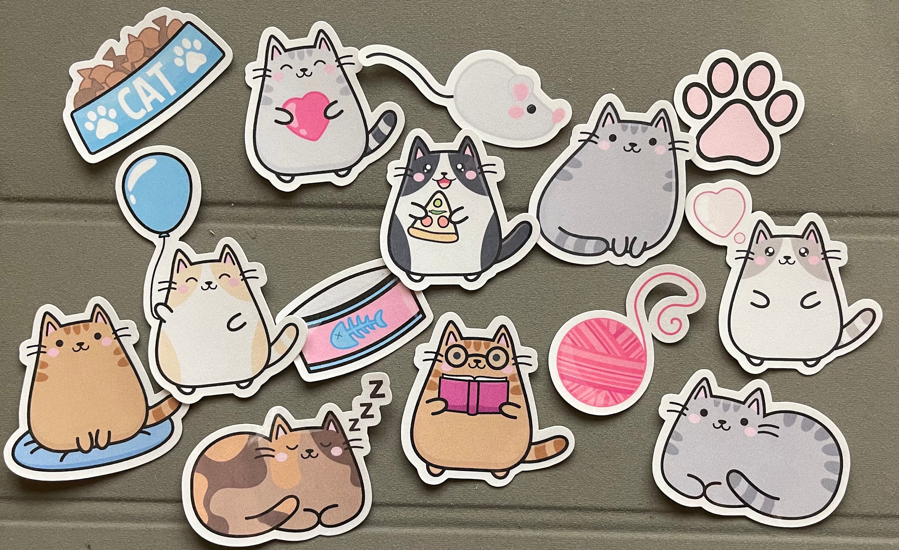 Cute Kawaii Playful Cats Sticker Pack | Cute | Fun Stickers | Stickers ...