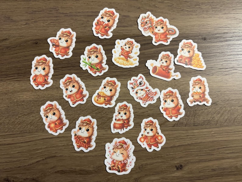 2026 Year of the Horse Lunar New Year Kawaii Sticker Pack | Cute | Fun ...