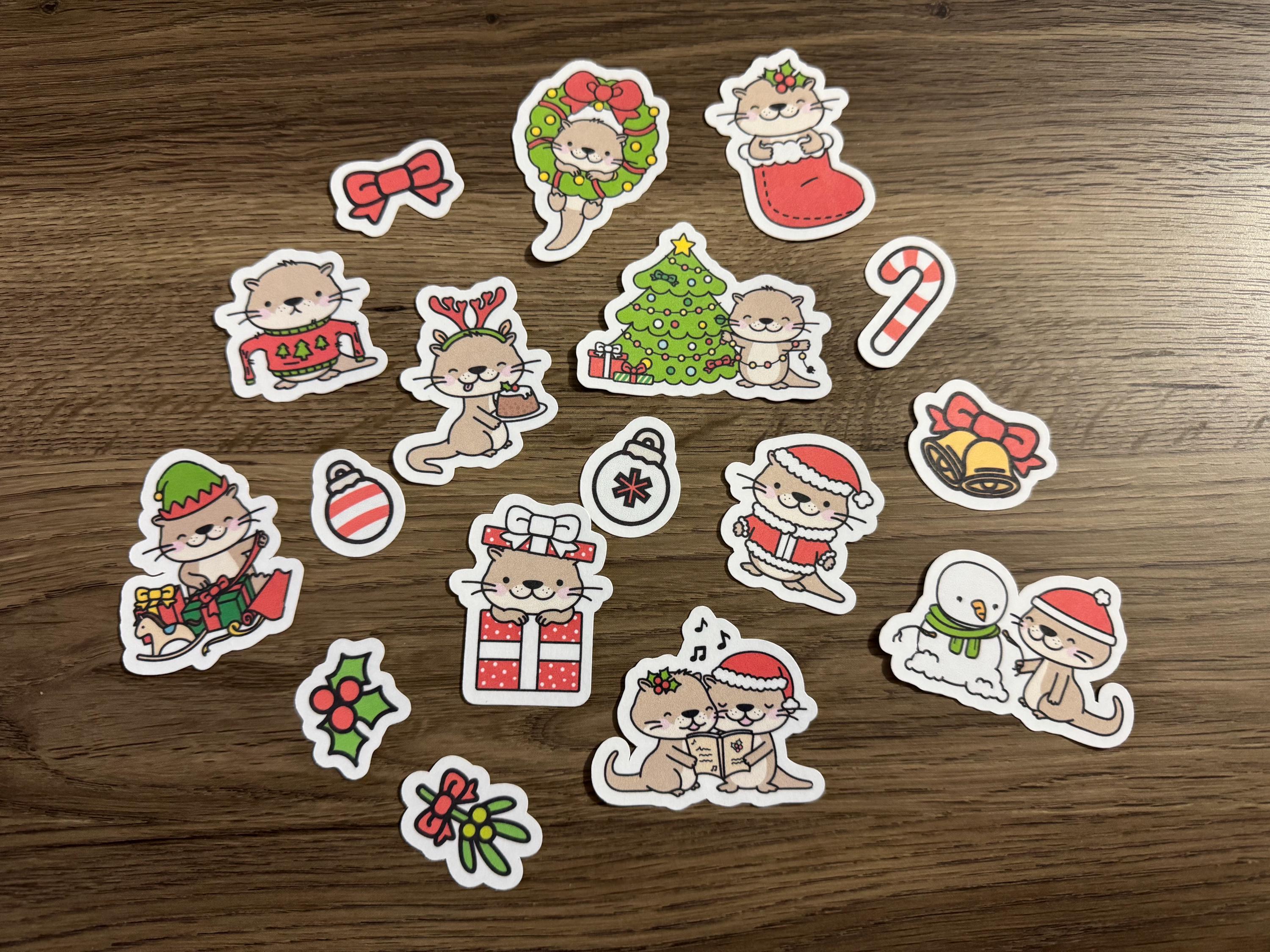 Holiday Otters Sticker Pack | Fun Stickers | Cute Stickers|  Holiday Sticker Pack | Gift for Her | Christmas Gifts | Stocking Stuffer