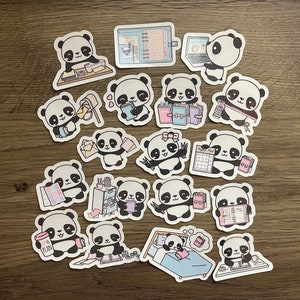 Kawaii Planner Planning Panda Sticker Pack | Cute | Fun Stickers | Stickers | Gift for Her | Pack of 18 Planner Stickers