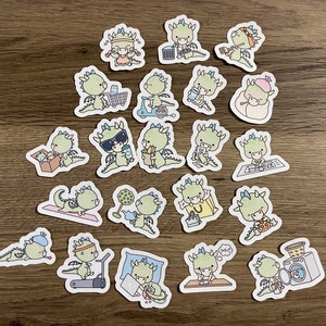 Kawaii Dragons Doing Fun Things Sticker Pack | Cute | Fun Stickers | Stickers | Gift for Her | Pack of 21 Planner Stickers