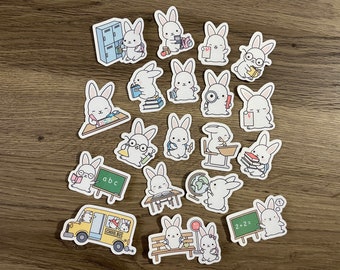 Little Kawaii Animal Sticker Set, Mouse Stickers, Kawaii Journal Stickers 