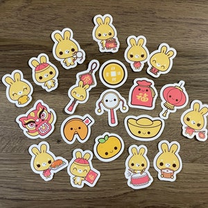 Year of the Rabbit 2023 | Lunar New Year Kawaii Sticker Pack | Cute Stickers | Gift for Her | Pack of 20 Planner Stickers | Chinese New Year