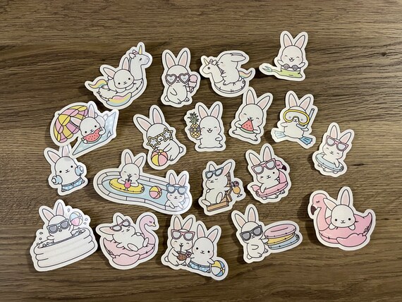 Naler Small Stickers Sheet Assorted Bunny Stickers For Craftings Spring Party Favor DIY Art Making Decoration, 6-Pack, 300 Pcs