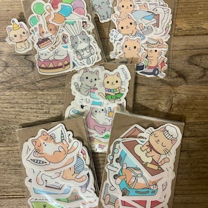 Cute Kawaii Cat Mega Sticker Pack | Cute | Fun Stickers | Stickers | Gift for Her | Pack of 5 Cat Sticker Packs | Kawaii Cat Pen
