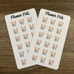 Planner Pals: Water Tracker Corgi Stickers | Cute | Fun Planner Stickers | Approx 0.5” x 0.5” Size|Gift for Her | Pack of 36 Planner Sticker