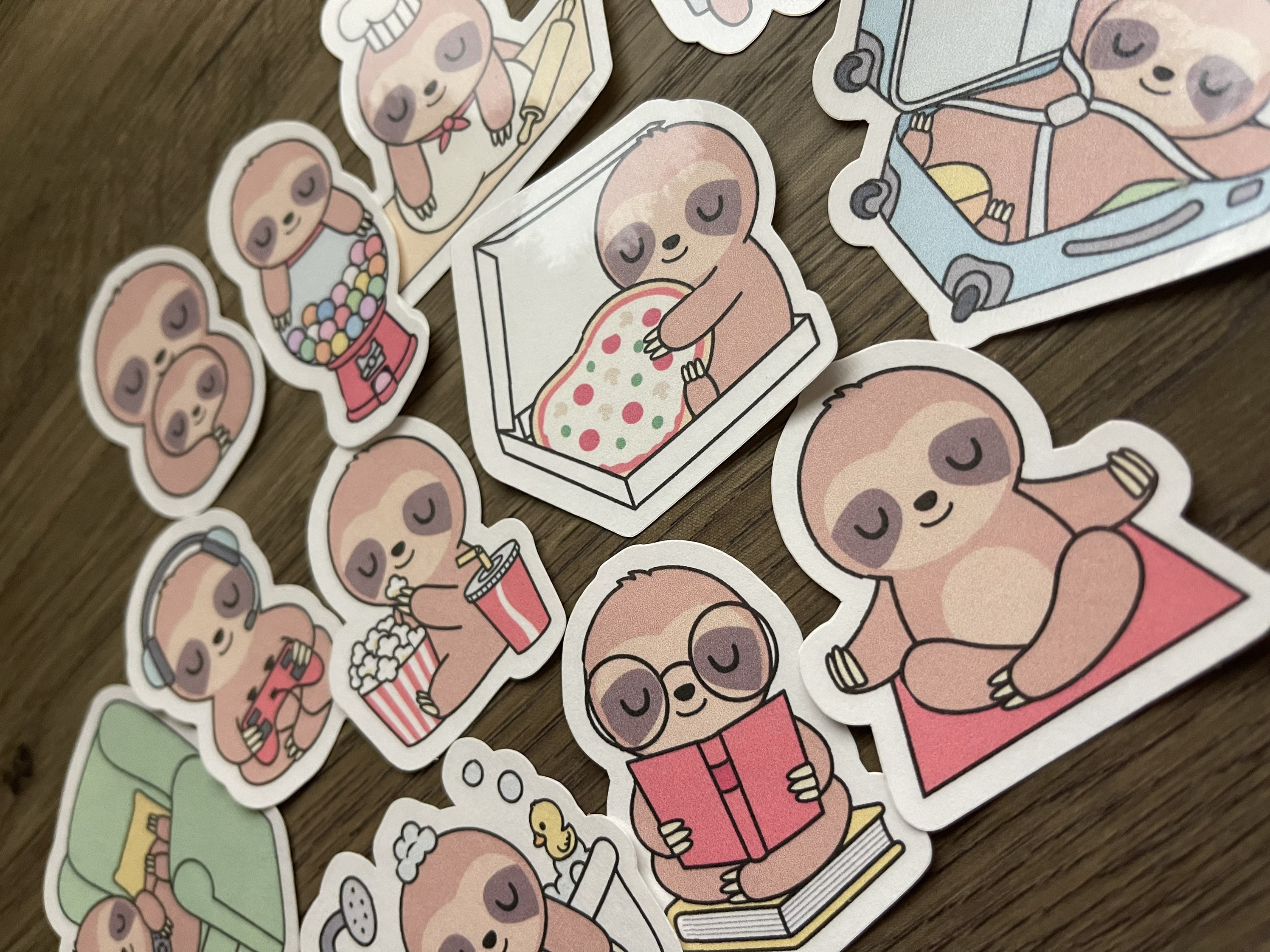 Funny Sloth Sticker Pack | Cute | Fun Stickers | Approx 1.5” X 2” Sizes ...