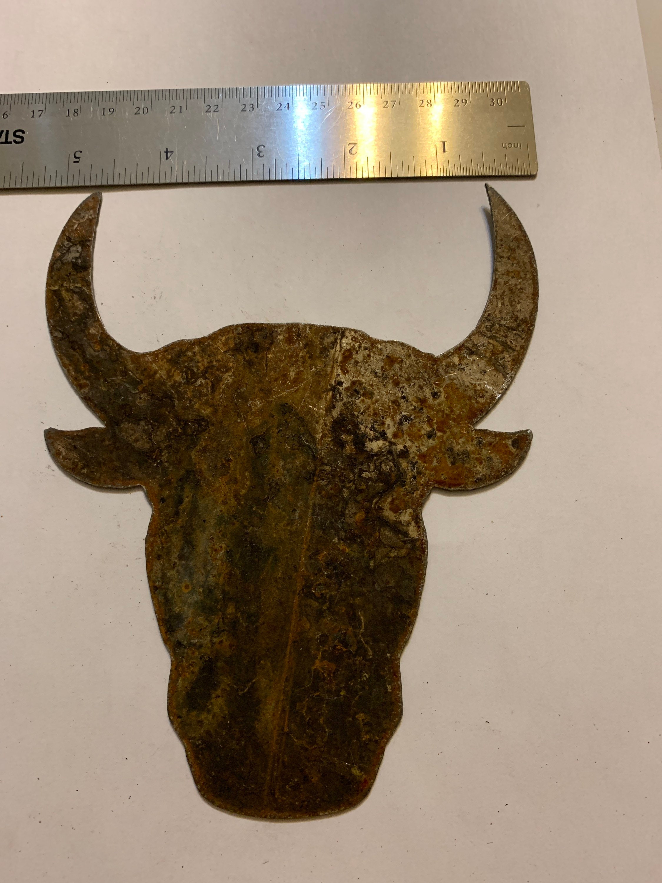 6” Rusty Metal Bull Head - Etsy