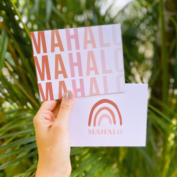 Mahalo Mixed Note Card Set / Hawaii Note Cards / Tropical Note Cards / Rainbow Note Cards / Mahalo Note Cards / Hawaii Thank You Cards