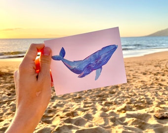 Watercolor Whale Note Cards / Whale Cards / Whale Note Cards / Whale Art / Whale Stationery / Whale Watercolor / Note Cards