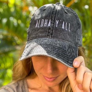 Aloha Y&#39;all Hat / Aloha Y&#39;all Vintage Cotton Baseball Hat / Bordado Aloha Y&#39;all Hat / Hawaii Hat / Aloha Y&#39;all