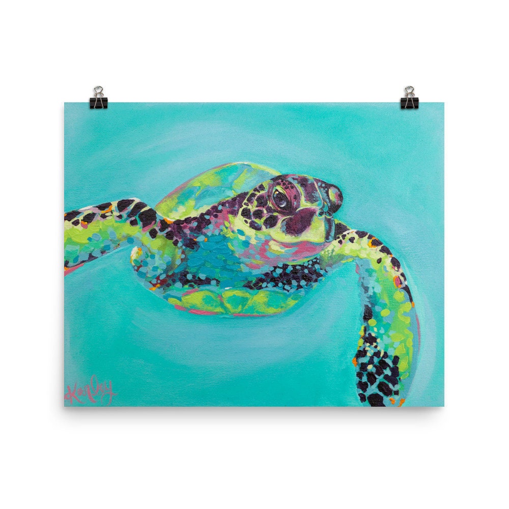 Hawaiian honu painting - Etsy 日本