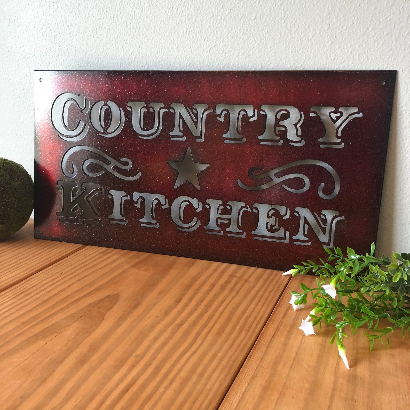 Country Kitchen Country Living Metal Home Sign Custom Metal Etsy