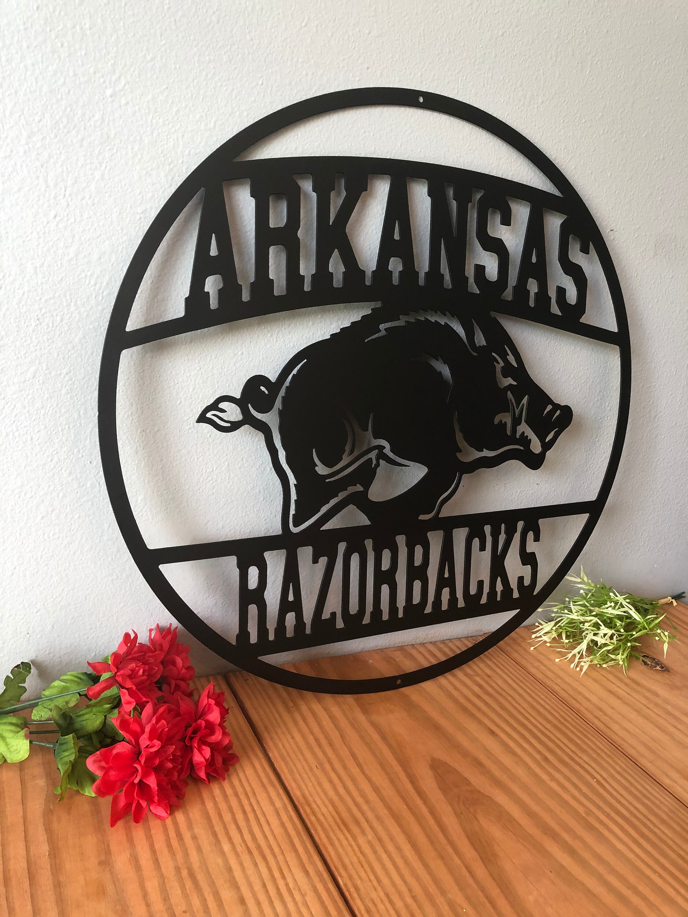 Arkansas Razorback CircleHome Decor Football Sports Metal Etsy