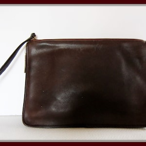 Vintage Brown Leather Coach Portfolio Bag, Briefcase, 13x9&quot;, Vintage Coach Leather Handbag, Portfolio Carry Case, Vintage Purse, Business