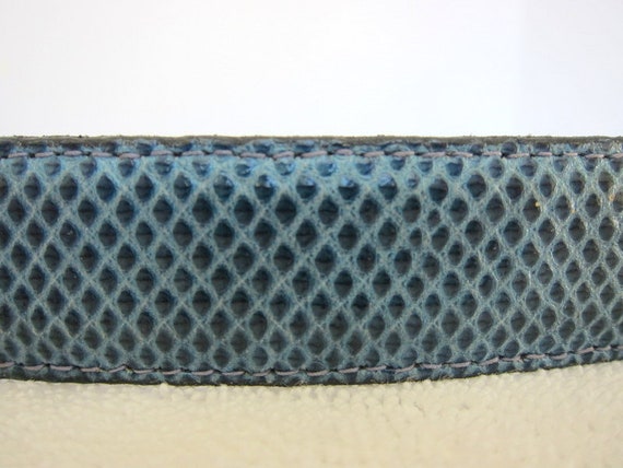 Blue Leather Skinny Belt, Blue Leather Belt, Leat… - image 5