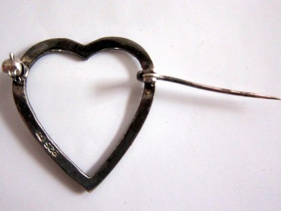 Valentine's Day Gift, Vintage Marcasite Heart Bro… - image 6