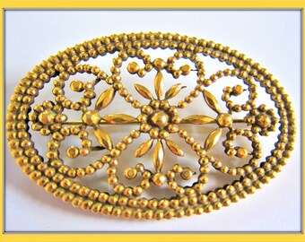 Victorian Style Vintage Brooch, Delicate Openwork Pin