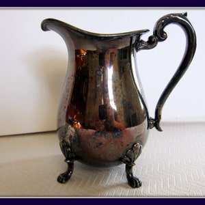 Vintage Victorian Silver Pitcher, Silver Creamer, Footed Pitcher, Vintage Silver, Victorian, Tea, Coffee