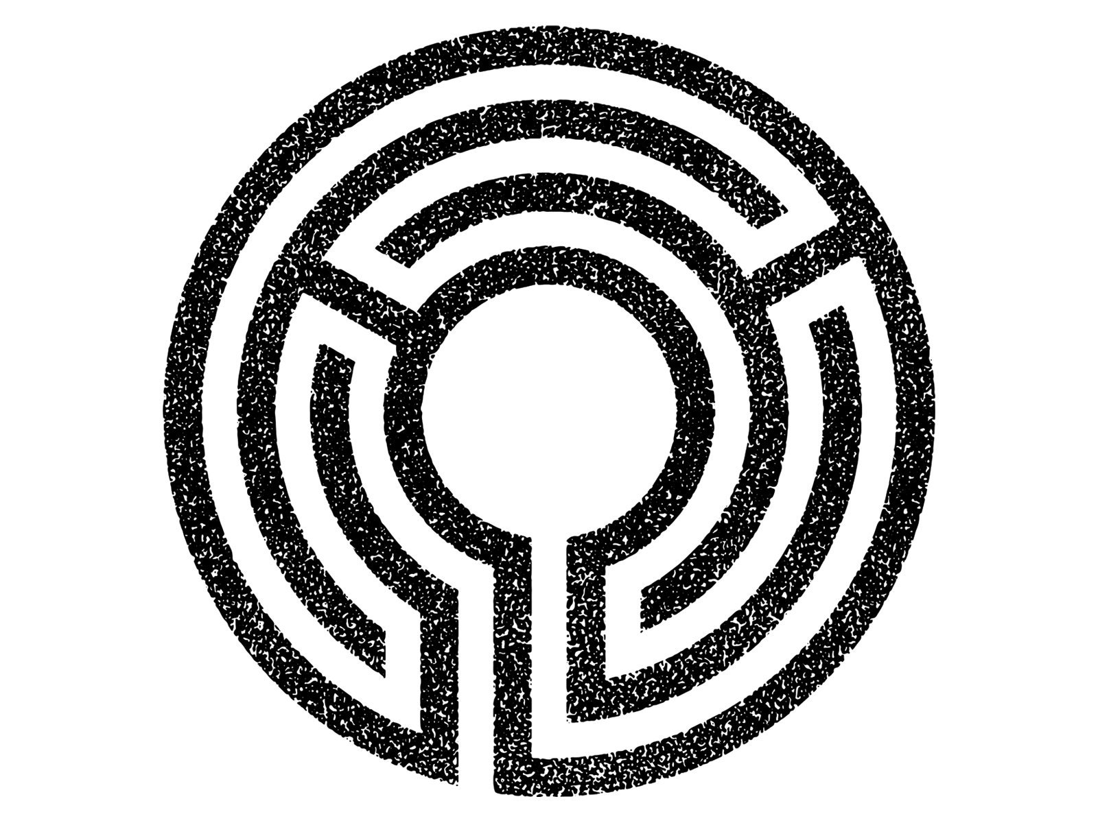 Labyrinth Circle Stamp Supplied as Editable, Scalable Vector Artwork