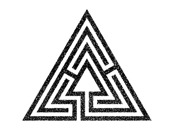 Labyrinth Triangle Stamp Supplied As Editable Scalable Vector Artwork And Also As A High Resolution Transparent Png