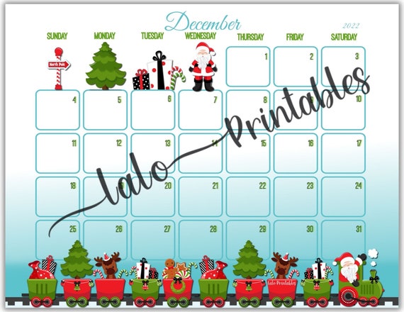 Canadian Christmas Train 2022 Schedule Christmas Train December 2022 Calendar Month Instant | Etsy Canada
