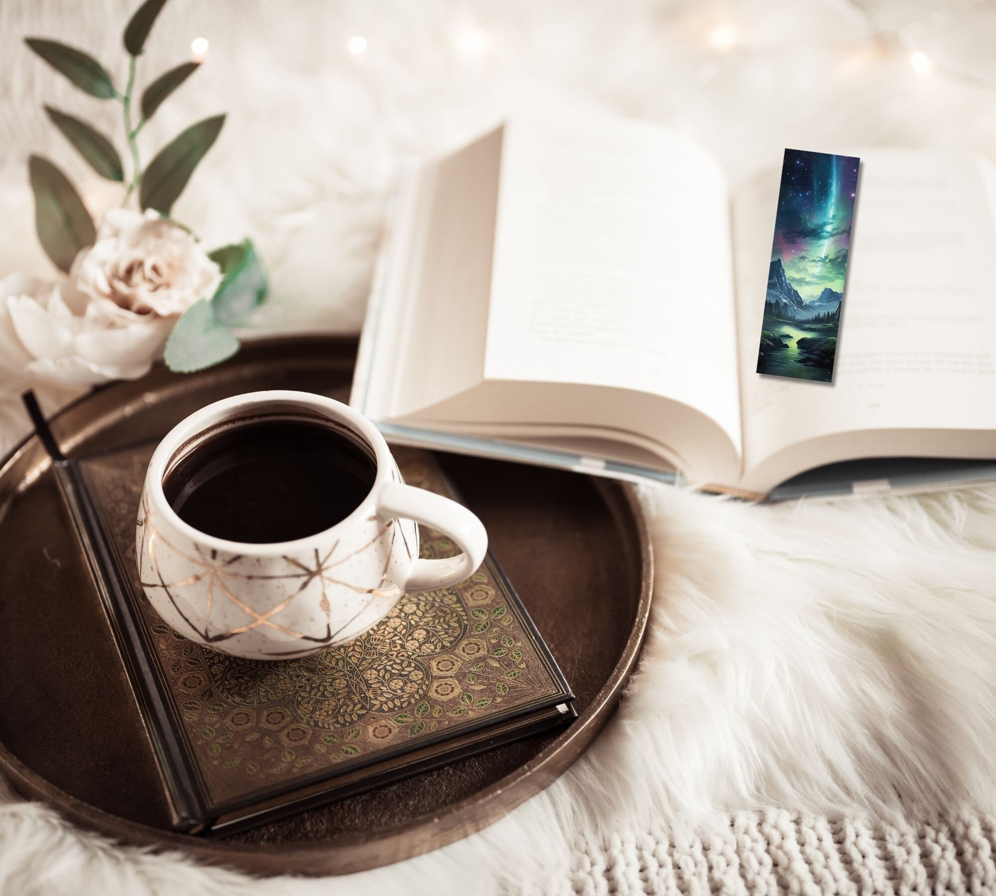 Northern Lights Printable Bookmarks, Colorful Designs, Digital Letter ...