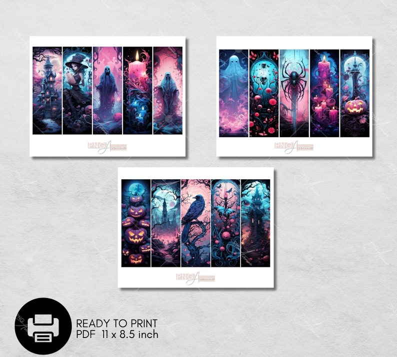 30 Pink Goth Printable Bookmarks, Cute Pastel Gothic Designs, Digital ...