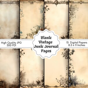 Blank Vintage Halloween Junk Journal Digital Paper, Ephemera, Spooky Gothic, Printable Grimoire, Scrapbooking, Card Making, Letter Size