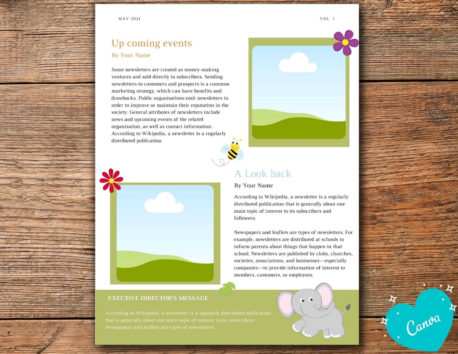 3 Page Editable May Newsletter Template Jungle Design Etsy 3 Page Editable May Newsletter Template Jungle Design Etsy
