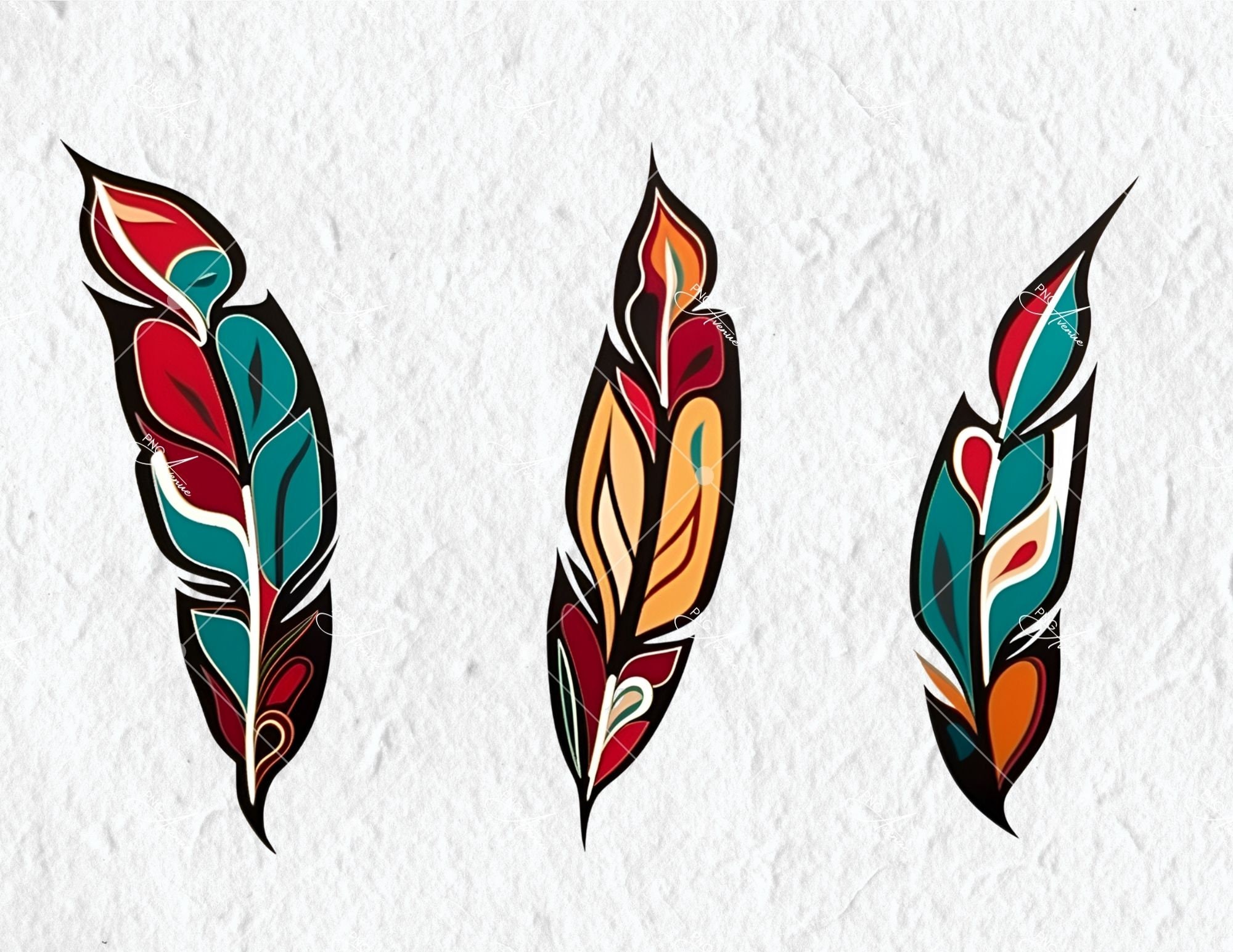 Haida Feather Clip Art, 12 Indigenous Clipart PNG Format, Instant ...