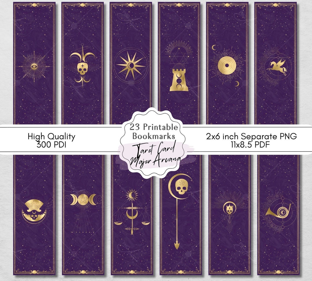 Tarot Cards Major Arcana Printable Bookmarks, 23 Digital Bookmarks ...